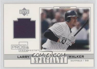 2001 Upper Deck Pros & Prospects - Specialty Jersey #S-LW - Larry Walker