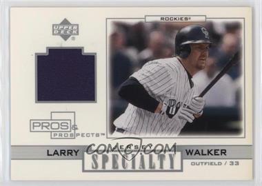2001 Upper Deck Pros & Prospects - Specialty Jersey #S-LW - Larry Walker