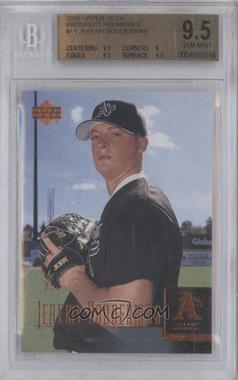 2001 Upper Deck Prospect Premieres - [Base] #11 - Jeremy Bonderman [BGS 9.5 GEM MINT]