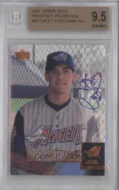 2001 Upper Deck Prospect Premieres - [Base] #96 - Casey Kotchman /1000 [BGS 9.5 GEM MINT]