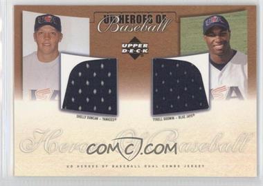 2001 Upper Deck Prospect Premieres - Heroes of Baseball Dual Combo Jerseys #J-DG - Tyrell Godwin, Shelly Duncan