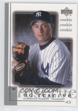 2001 Upper Deck Reserve - [Base] - Rookie High Numbers Missing Serial Number #196 - Christian Parker