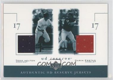 2001 Upper Deck Reserve - Game-Used Jersey Combos #J-HE - Todd Helton, Darin Erstad