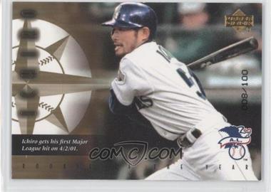 2001 Upper Deck Rookie Update - Ichiro Suzuki Rookie of the Year - Gold #2 - Ichiro Suzuki /100