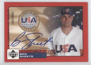 2001 Upper Deck Rookie Update - USA A Touch of Gold Autographs #BSH - Ben Sheets /500 [Noted]