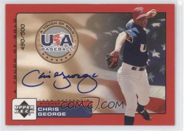 2001 Upper Deck Rookie Update - USA A Touch of Gold Autographs #CG - Chris George /500