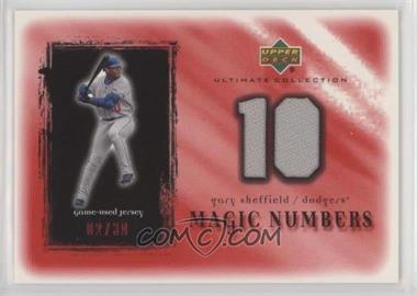 2001 Upper Deck Ultimate Collection - Magic Numbers Jerseys - Red #MN-GS - Gary Sheffield /30