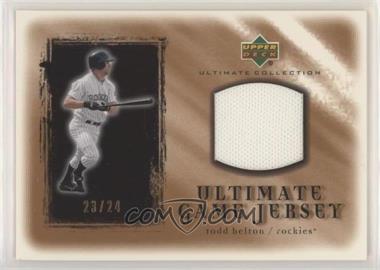 2001 Upper Deck Ultimate Collection - Ultimate Game Jerseys - Copper #U-TH - Todd Helton /24