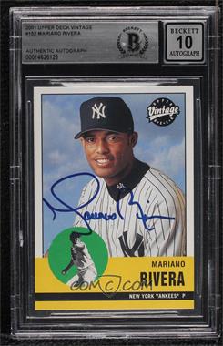 2001 Upper Deck Vintage - [Base] #152 - Mariano Rivera [BAS BGS Authentic]