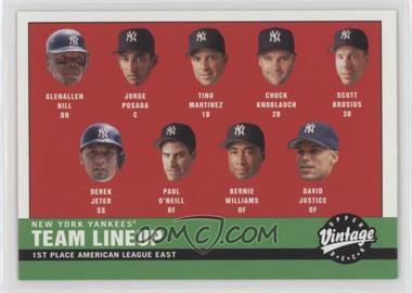2001 Upper Deck Vintage - [Base] #161 - 2000 Yankees Lineup