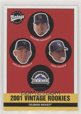 2001 Upper Deck Vintage - [Base] #370 - Rockies Rookies (Giovanni Carrara, Craig House, Josh Karp)