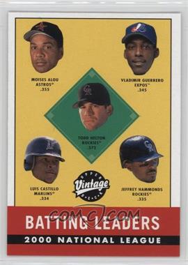 2001 Upper Deck Vintage - [Base] #392 - 2000 NL Batting Leaders (Todd Helton, Moises Alou, Vladimir Guerrero, Luis Castillo, Jeffrey Hammonds)