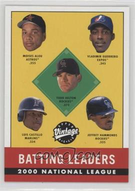 2001 Upper Deck Vintage - [Base] #392 - 2000 NL Batting Leaders (Todd Helton, Moises Alou, Vladimir Guerrero, Luis Castillo, Jeffrey Hammonds)