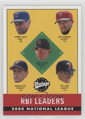 2001 Upper Deck Vintage - [Base] #396 - 2000 NL RBI Leaders (Todd Helton, Sammy Sosa, Jeff Bagwell, Brian Giles, Jeff Kent)