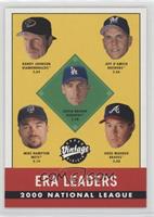 2000 NL ERA Leaders (Randy Johnson, Kevin Brown, Greg Maddux)