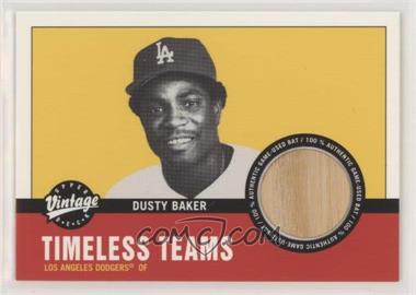 2001 Upper Deck Vintage - Timeless Teams Bats #LA-DB - Dusty Baker