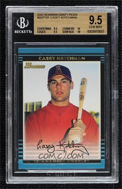 2002 Bowman Draft Picks & Prospects - [Base] #BDP101 - Casey Kotchman [BGS 9.5 GEM MINT]