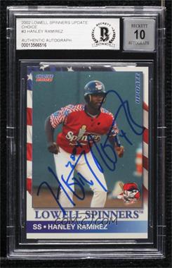 2002 Choice Lowell Spinners Update - [Base] #03 - Hanley Ramirez [BAS BGS Authentic]