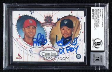 2002 Donruss Diamond Kings - Timeline #TL-5 - Albert Pujols, Ichiro Suzuki [BAS BGS Authentic]