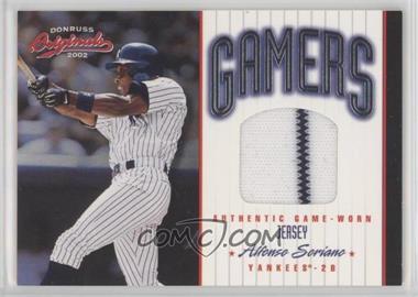 2002 Donruss Originals - Gamers Jerseys #G-1 - Alfonso Soriano /400 [EX to NM]