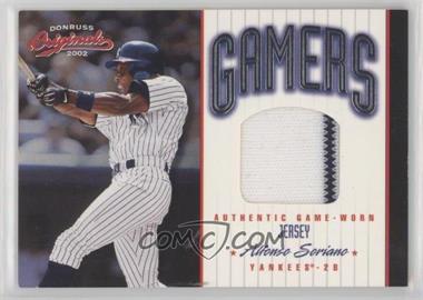 2002 Donruss Originals - Gamers Jerseys #G-1 - Alfonso Soriano /400 [EX to NM]