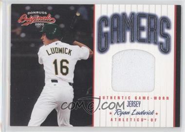 2002 Donruss Originals - Gamers Jerseys #G-26 - Ryan Ludwick /500