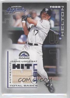 2002 Donruss Originals - Hit List - Memorabilia #HL-15 - Todd Helton /405