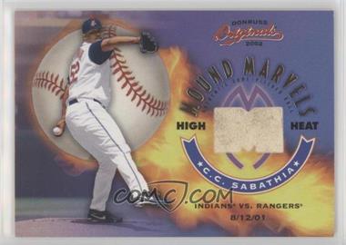 2002 Donruss Originals - Mound Marvels - Game-Pitched Baseball Relics #MM-8 - CC Sabathia /100