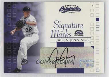 2002 Donruss Originals - Signature Marks #SM-30 - Jason Jennings /200