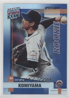 2002 Donruss The Rookies - Best of Fan Club Update - Spotlight #211 - Satoru Komiyama /100