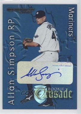 2002 Donruss The Rookies - Crusade - Autographs #RC-13 - Allan Simpson /150