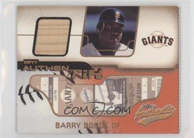 2002 Fleer Authentix - Bat Authentix - Ripped #BA-BB - Barry Bonds