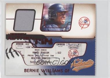 2002 Fleer Authentix - Jersey Authentix - Ripped #JA-BW - Bernie Williams