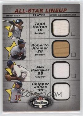 2002 Fleer Box Score - All-Star Lineup Game Used #_HARJ - Todd Helton, Roberto Alomar, Alex Rodriguez, Chipper Jones