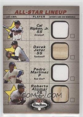 2002 Fleer Box Score - All-Star Lineup Game Used #_RJMA - Cal Ripken Jr., Derek Jeter, Pedro Martinez, Roberto Alomar [EX to NM]