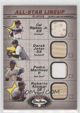 2002 Fleer Box Score - All-Star Lineup Game Used #_RJMA - Cal Ripken Jr., Derek Jeter, Pedro Martinez, Roberto Alomar [EX to NM]