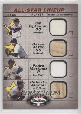 2002 Fleer Box Score - All-Star Lineup Game Used #_RJMA - Cal Ripken Jr., Derek Jeter, Pedro Martinez, Roberto Alomar