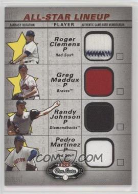 2002 Fleer Box Score - All-Star Lineup Game Used #CMJM - Roger Clemens, Greg Maddux, Randy Johnson, Pedro Martinez