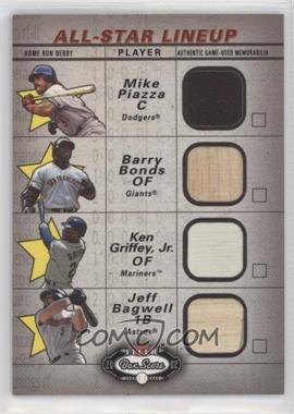 2002 Fleer Box Score - All-Star Lineup Game Used #PBGB - Mike Piazza, Barry Bonds, Ken Griffey Jr., Jeff Bagwell