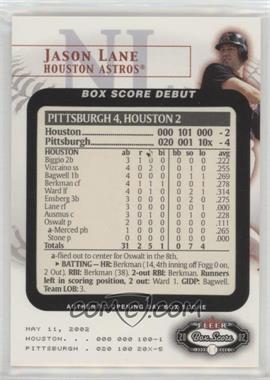 2002 Fleer Box Score - Box Score Debuts #12 BSD - Jason Lane /2002