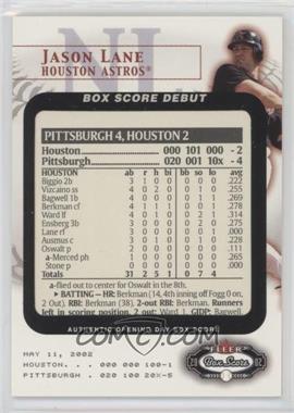 2002 Fleer Box Score - Box Score Debuts #12 BSD - Jason Lane /2002