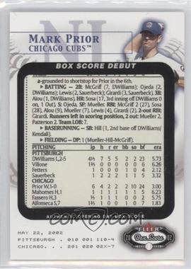 2002 Fleer Box Score - Box Score Debuts #7 BSD - Mark Prior /2002