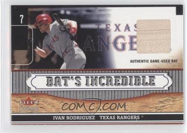 2002 Fleer Genuine - Bat's Incredible - Bat #_IVRO - Ivan Rodriguez