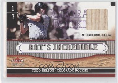 2002 Fleer Genuine - Bat's Incredible - Bat #_TOHE - Todd Helton