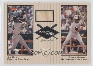 2002 Fleer Greats - Dueling Duos - Single Memorabilia #DD-JR2 - Jim Rice Relic, Eddie Murray