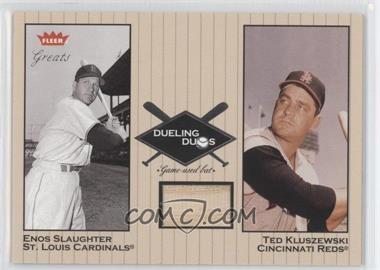 2002 Fleer Greats - Dueling Duos - Single Memorabilia #DD-TK1 - Ted Kluszewsk Relic, Enos Slaughter