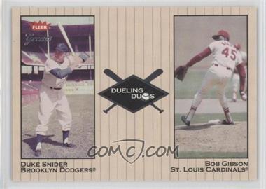 2002 Fleer Greats - Dueling Duos #12 DD - Duke Snider, Bob Gibson [EX to NM]