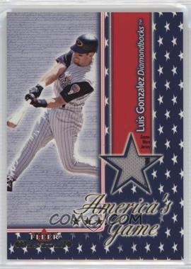 2002 Fleer Maximum - America's Game - Game-Worn Jersey #_LUGO - Luis Gonzalez