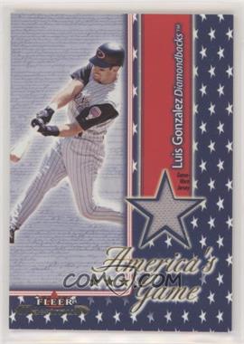 2002 Fleer Maximum - America's Game - Game-Worn Jersey #_LUGO - Luis Gonzalez