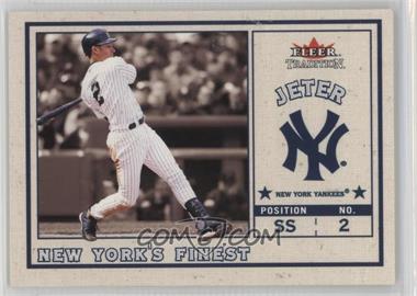 2002 Fleer Tradition Update - New York's Finest - Single Swatch #_DJSK.2 - Derek Jeter, Satoru Komiyama (Satoru Komiyama Bat)